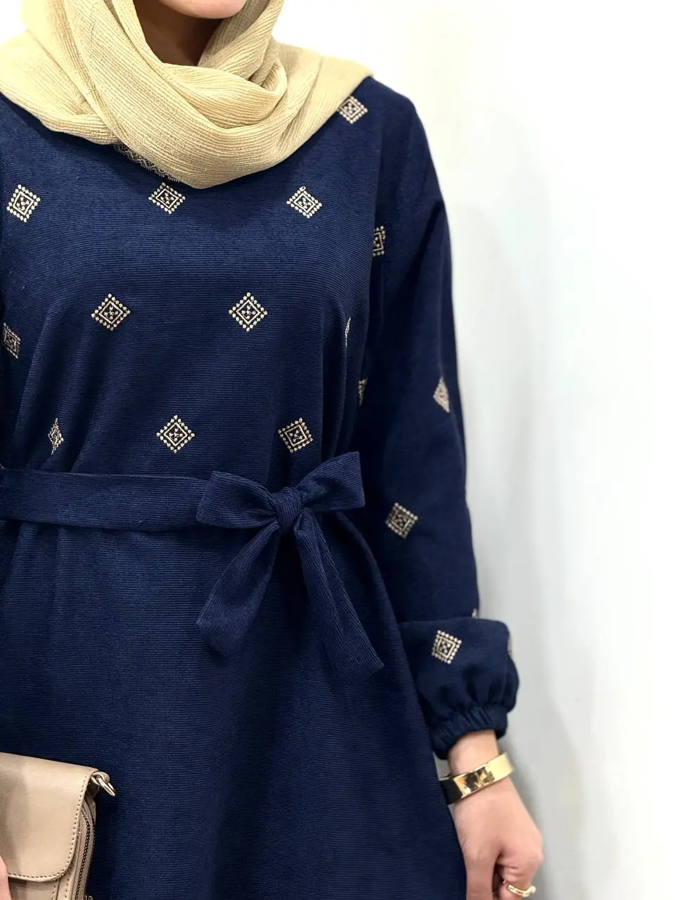 پیراهن مانتویی گلدوزی جیران